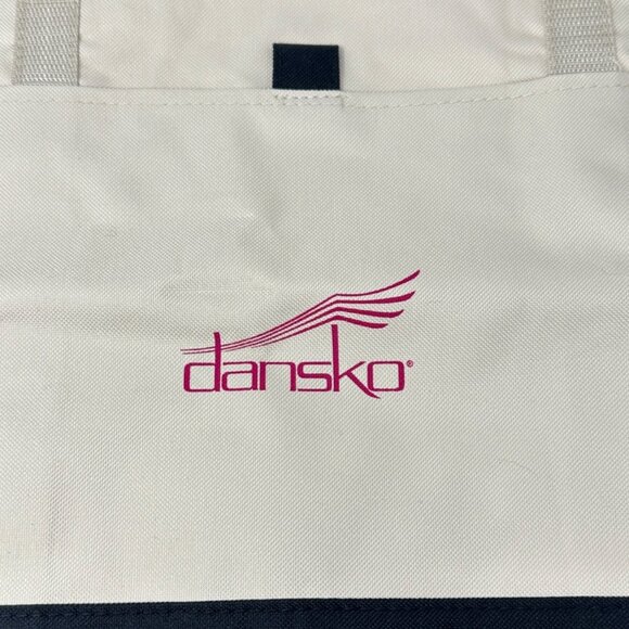 Dansko Gemline Convertible Tote Bag Backpack Beige Black Canvas Outer Pocket - Picture 2 of 12